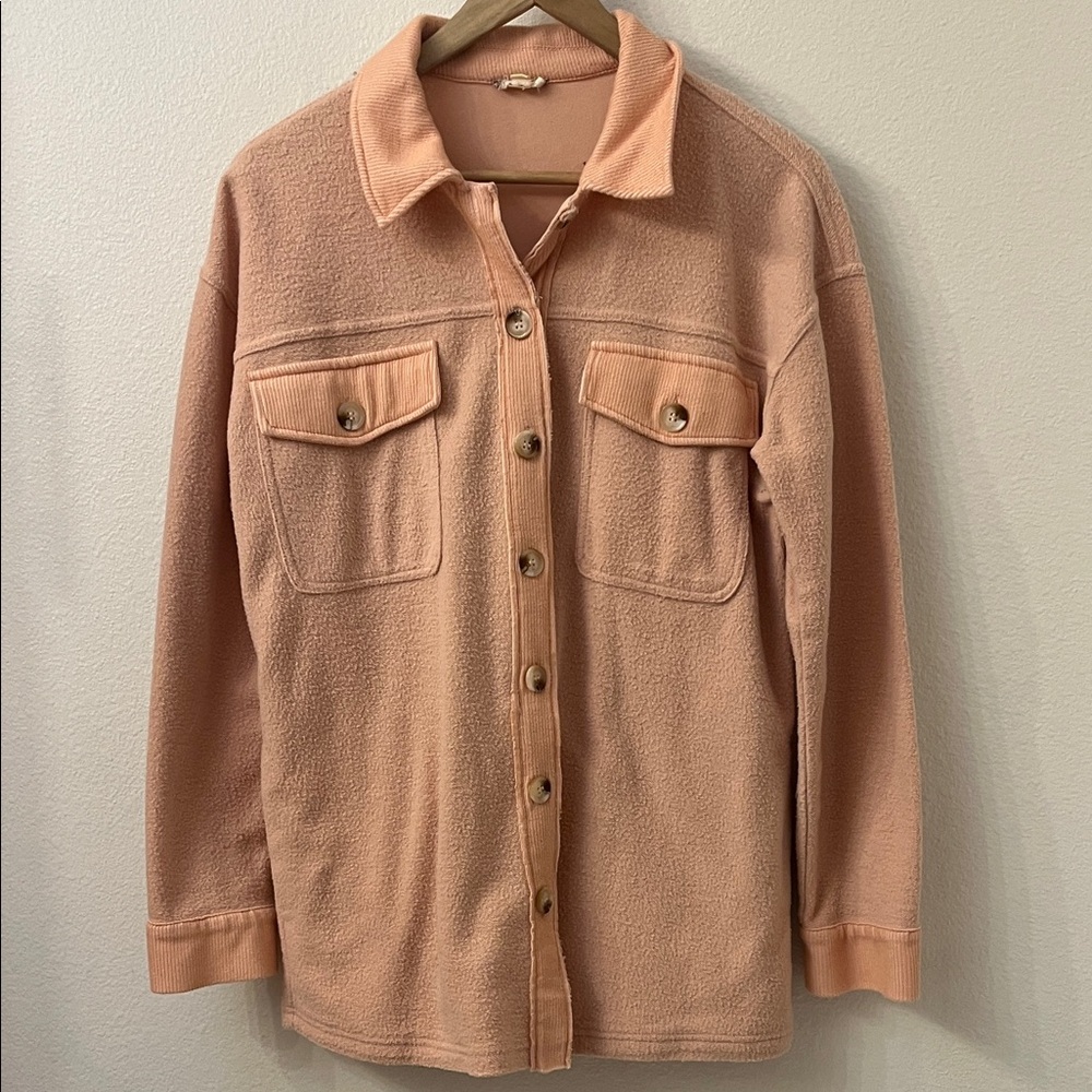 Women's Peach Button-Up Jacket